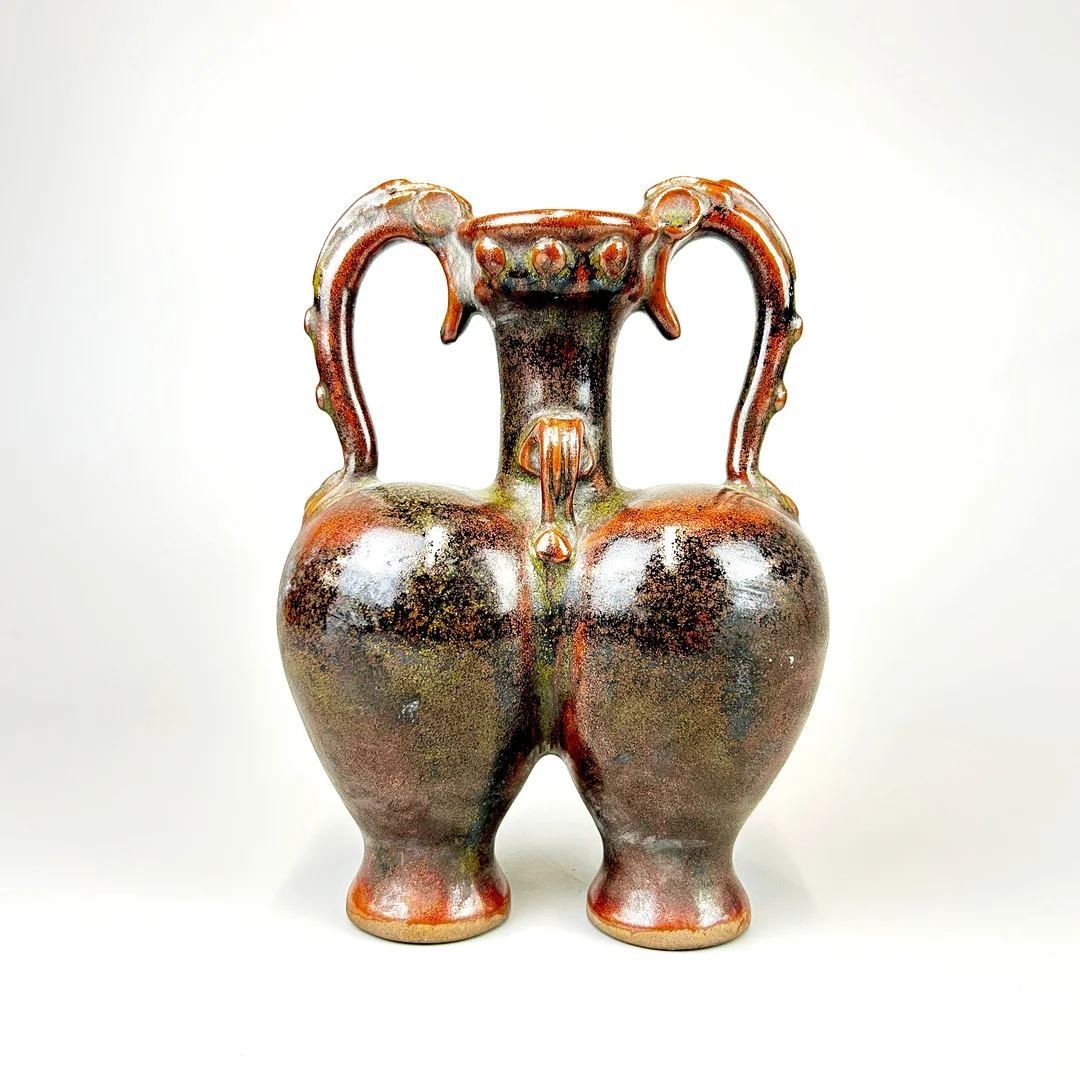 CHINESE POTTERY DOUBLE VASE. — Ceramics & Porcelain — Chalkwell Auctions