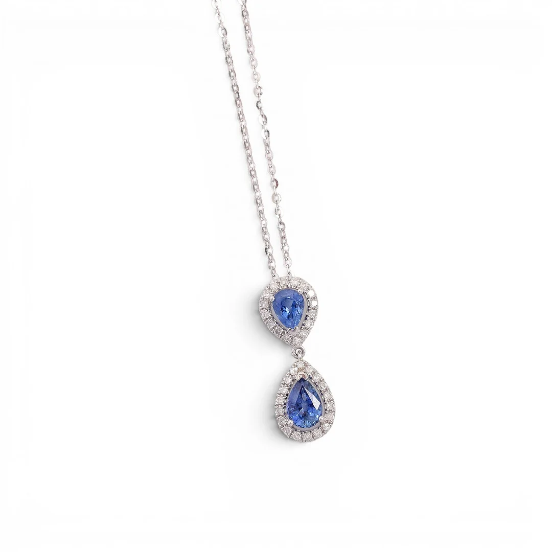 Sapphires and diamonds pendant. — Brooches & Pendants — Balclis