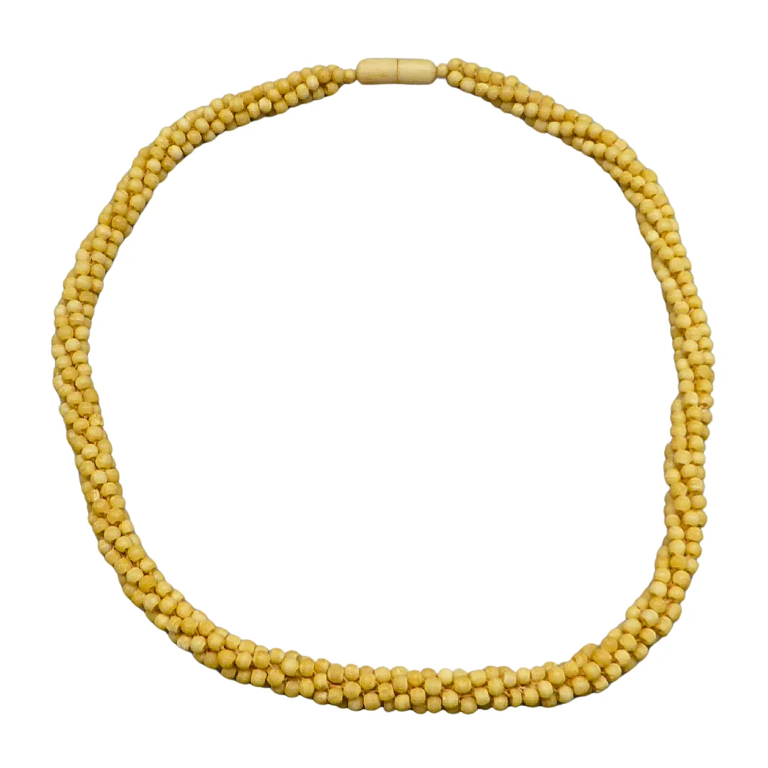 GEFLOCHTENE HALSKETTE AUS KNOCHENPERLEN. — Necklace — Auktionshaus Stuber's Hammerschlag