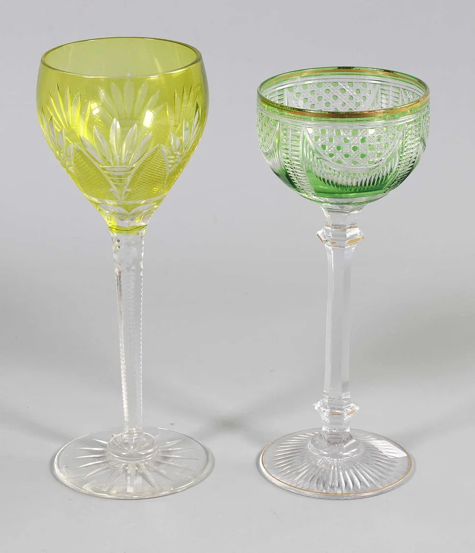 2 KRISTALLKELCHE UM 1910/20. — Art glass — Auktionshaus Bossard