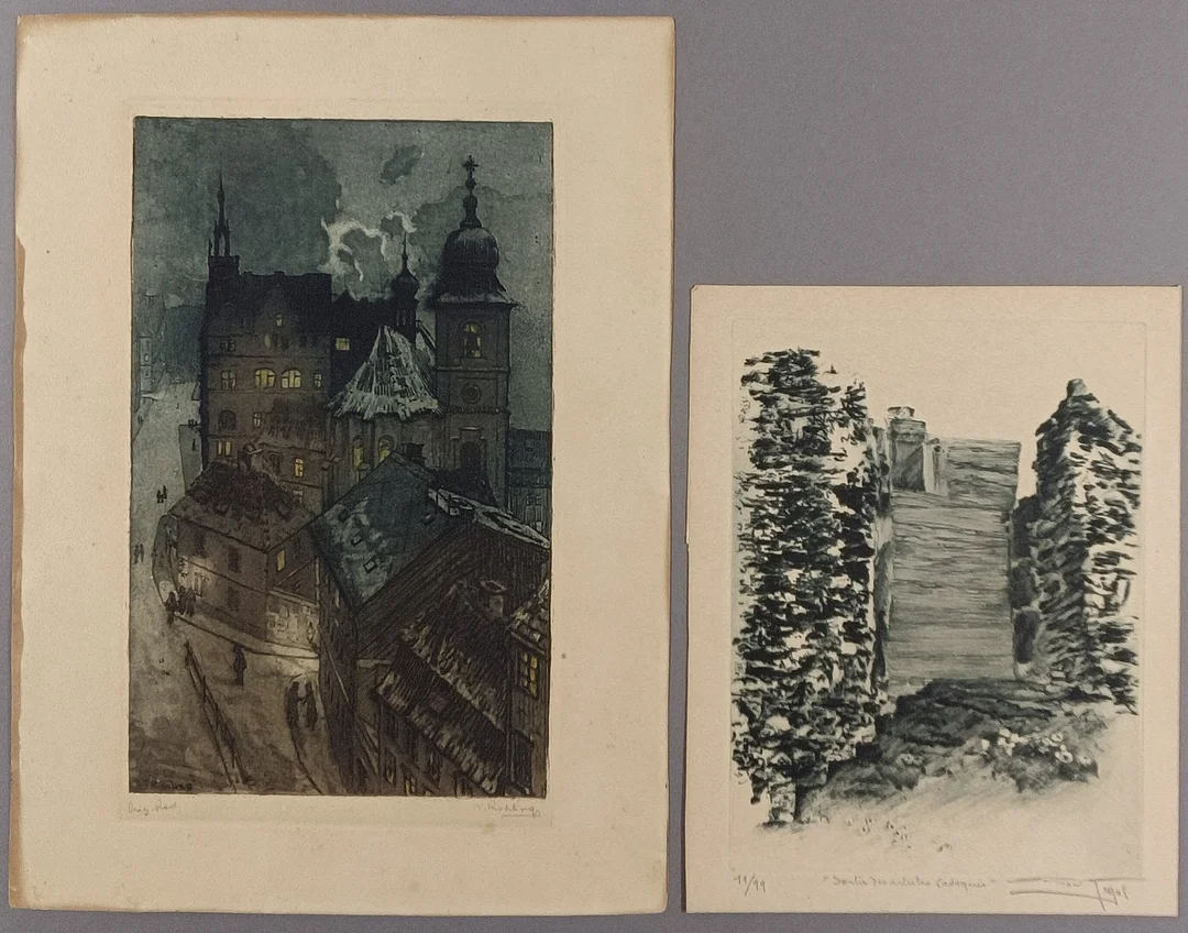 ZWEI GRAFIKBLÄTTER -20. JH. — Engravings & Prints — Auktionshaus Blank