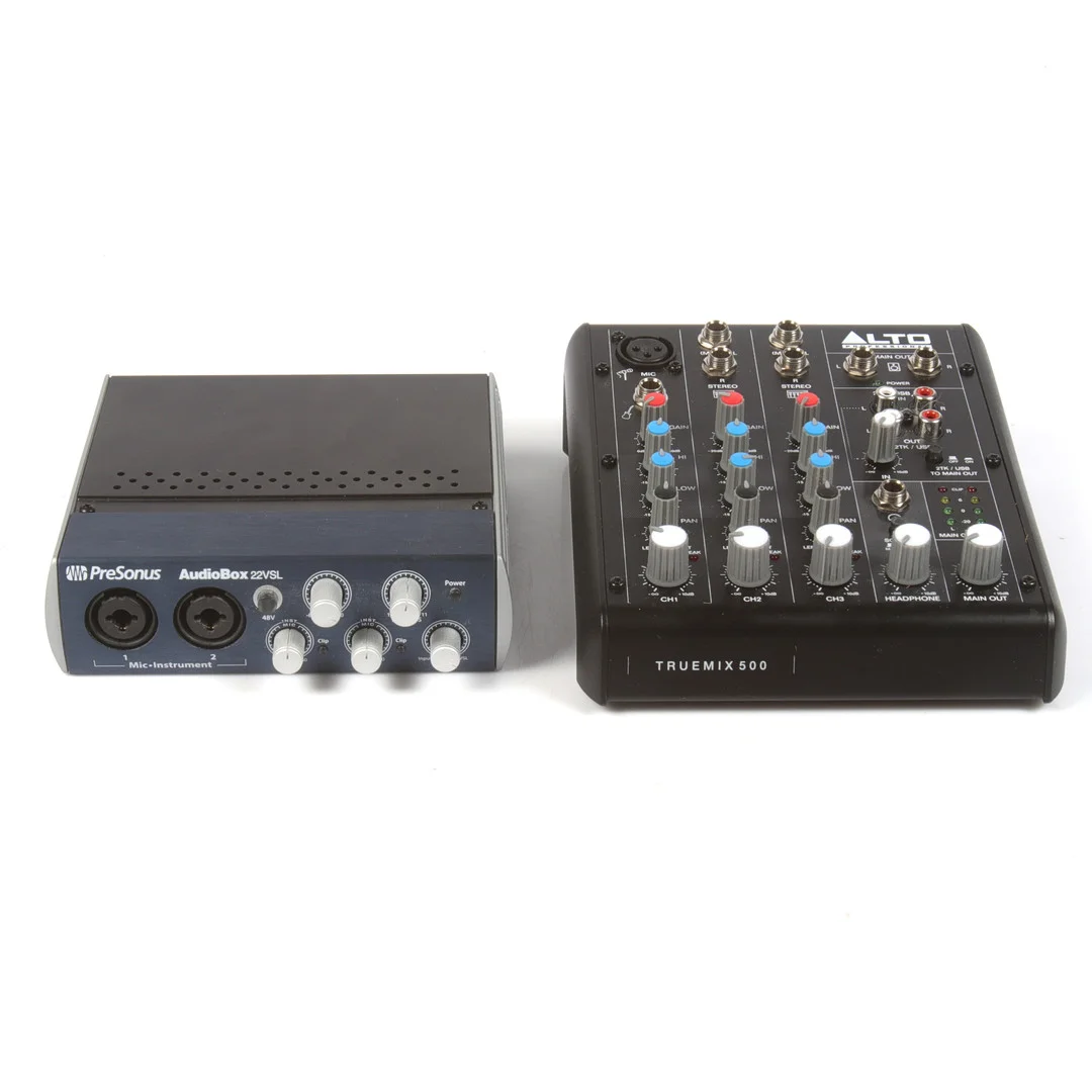 LJUDBOX och MIXERBORD, PreSonus Audio Box 22VSL, Truemix 500 LTO Professional. — Modern consumer electronics — Stadsauktion Sundsvall