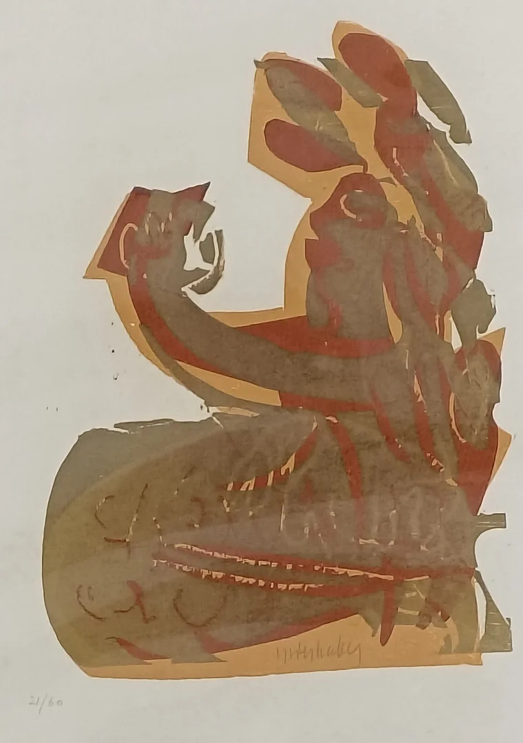 GRIESHABER, HAP. Farbholzschnitt aus dem Zyklus "Das andere Ufer vor Augen", handsigniert. — Engravings & Prints — Auktionshaus Blank