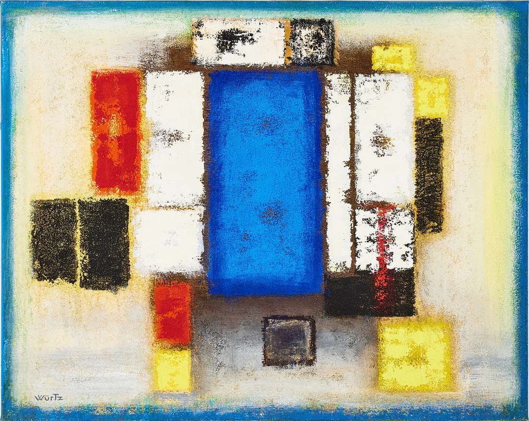 JOHN WÜRTZ. Komposition, signerad, olja på duk. — Paintings — Stockholms Auktionsverk Magasin 5