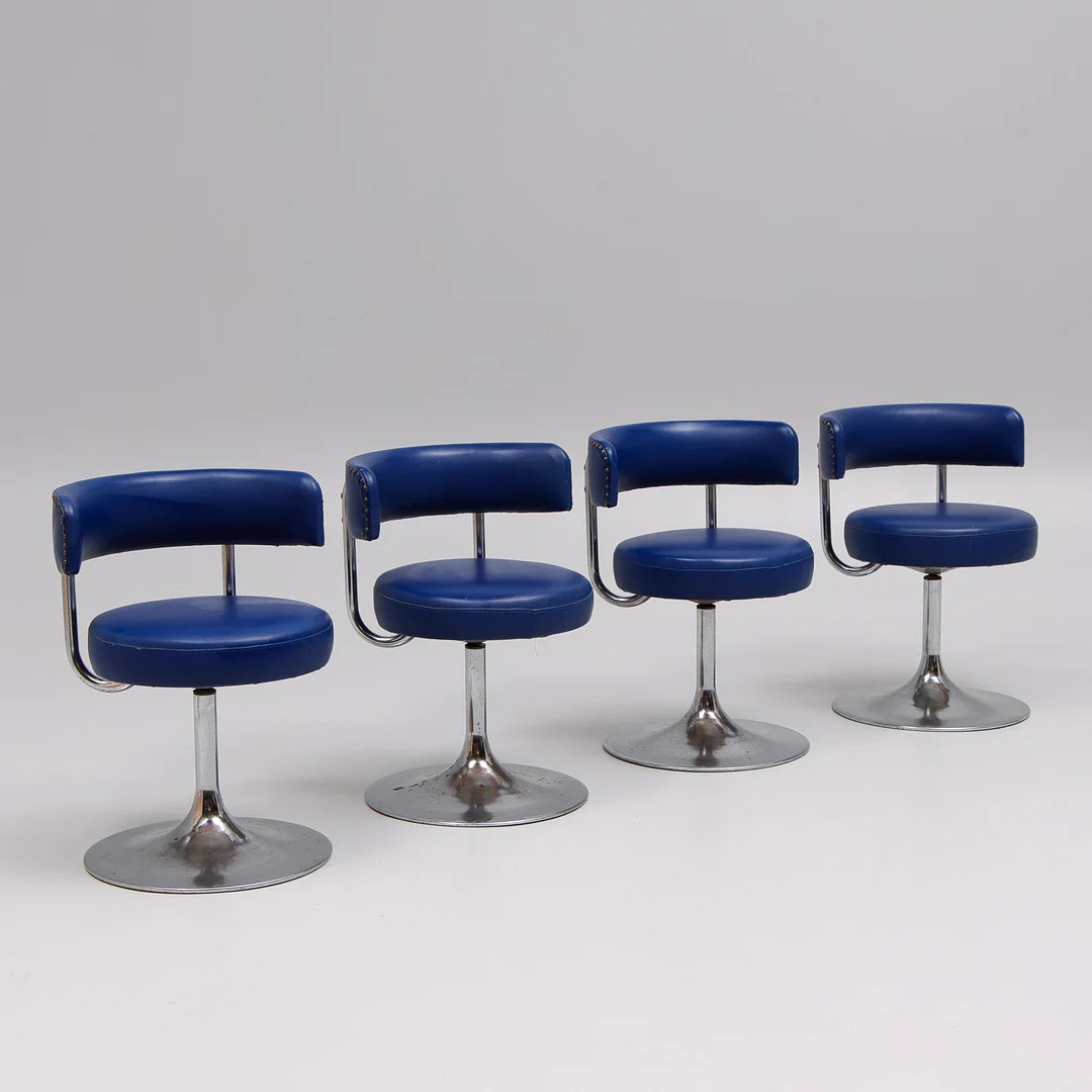 BÖRJE JOHANSON. Snurrstol, 4 st, "Jupiter", Johanson Design, Markaryd, 1970/80-tal. — Armchairs & Chairs — Auktionsbyrån Varberg