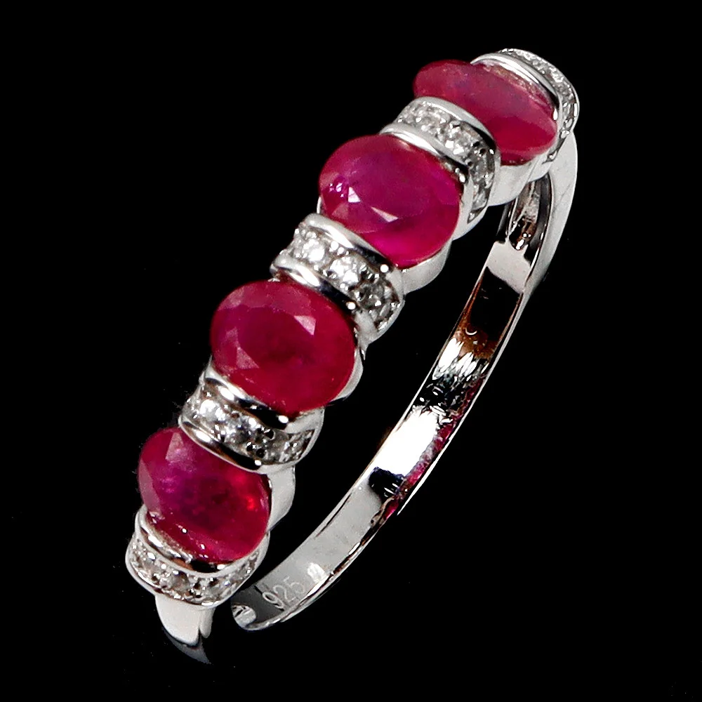 RUBY SILVER HALF ETERNITY RING. — Rings — Chalkwell Auctions