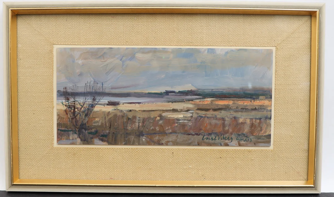 CURT VIBERG. Motiv från Gotland, blandteknik, signerad. — Paintings — Falun Auktionsbyrå