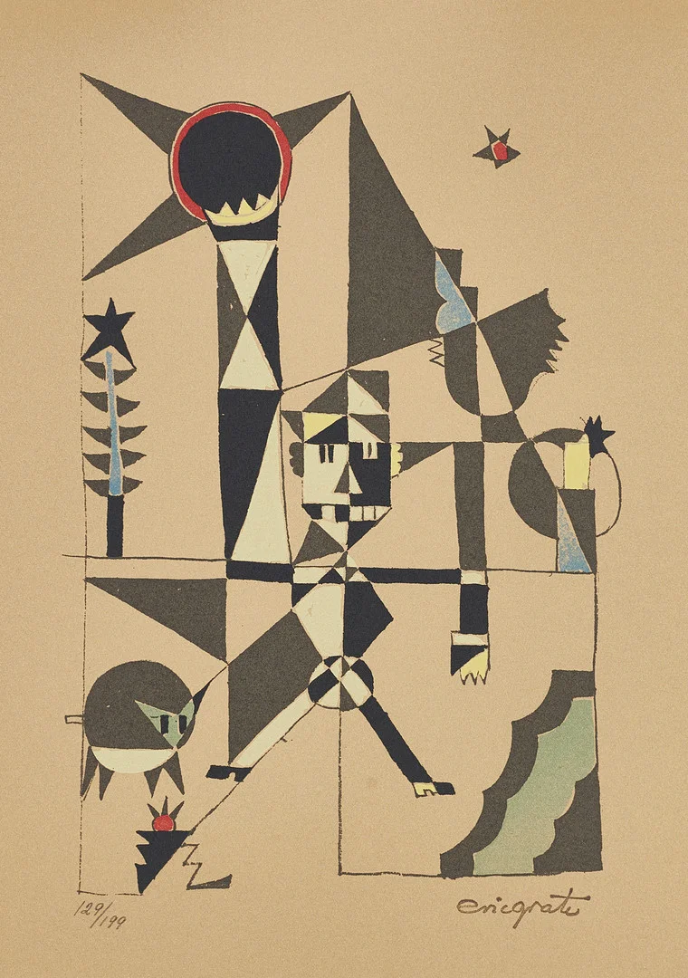 ERIC GRATE (Stockholm, 1896-1983 Solna), ”Solförmörkelse”, 1983, stämpelsignerad och numrerad i blyerts 129/199, serigrafi. — Other — Crafoord Auktioner Stockholm