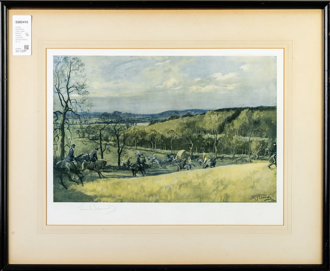 LIONEL EDWARDS (1878-1966). PAIR OF SIGNED HUNTING SCENE PRINTS (2). — Engravings & Prints — Griffin’s Auctioneers