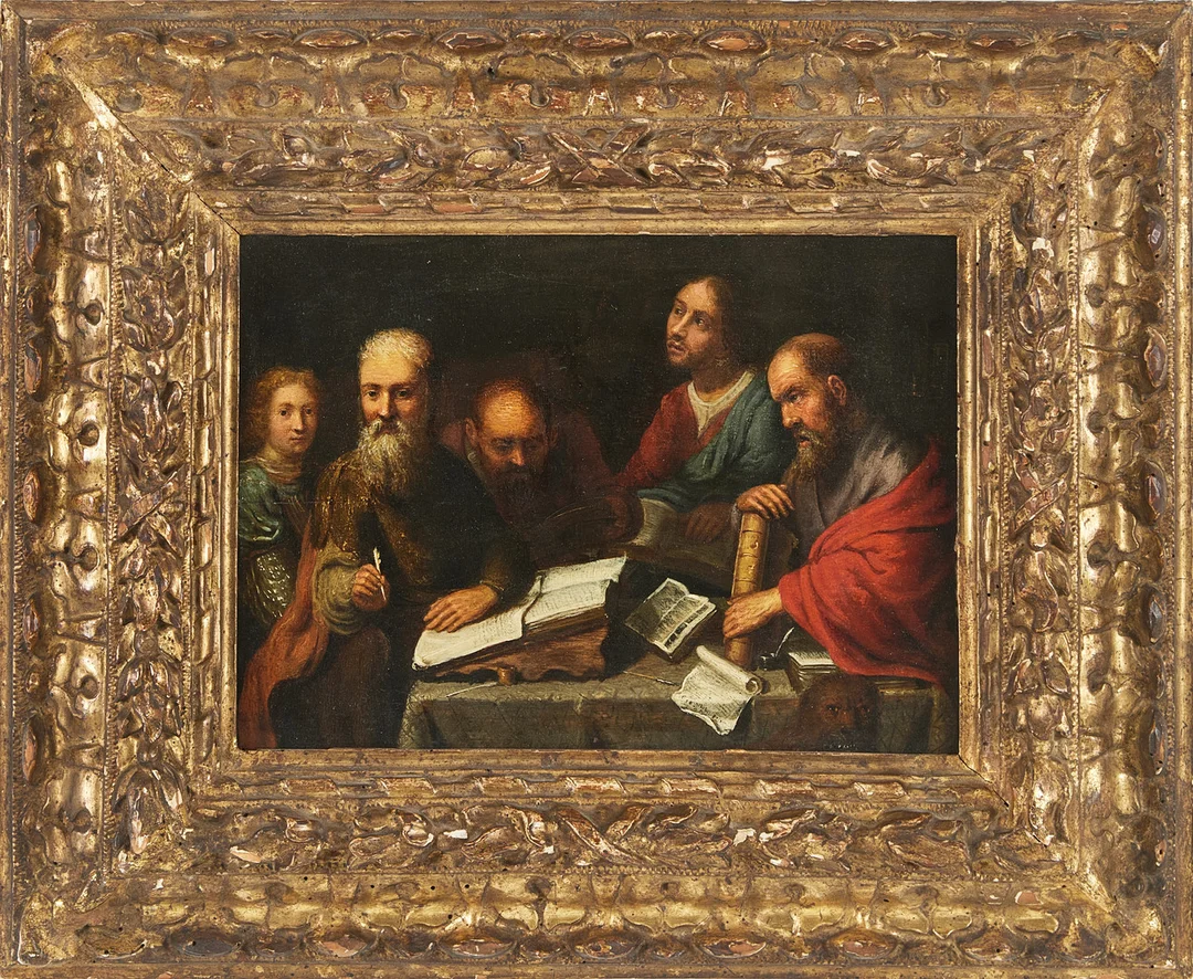 GOVAERT FLINCK (Holland 1615-1660). Hans efterföljare. De fyra evangelisterna. — Paintings — Stockholms Auktionsverk Magasin 5