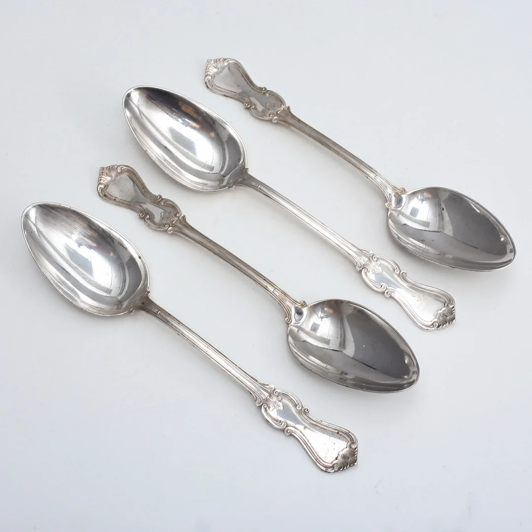 SKEDAR, 4 st, silver, "Olga", 315 gram, Guldsmedsaktiebolaget I Stockholm, 1968. — Silver — Auktionshuset Thelin & Johansson