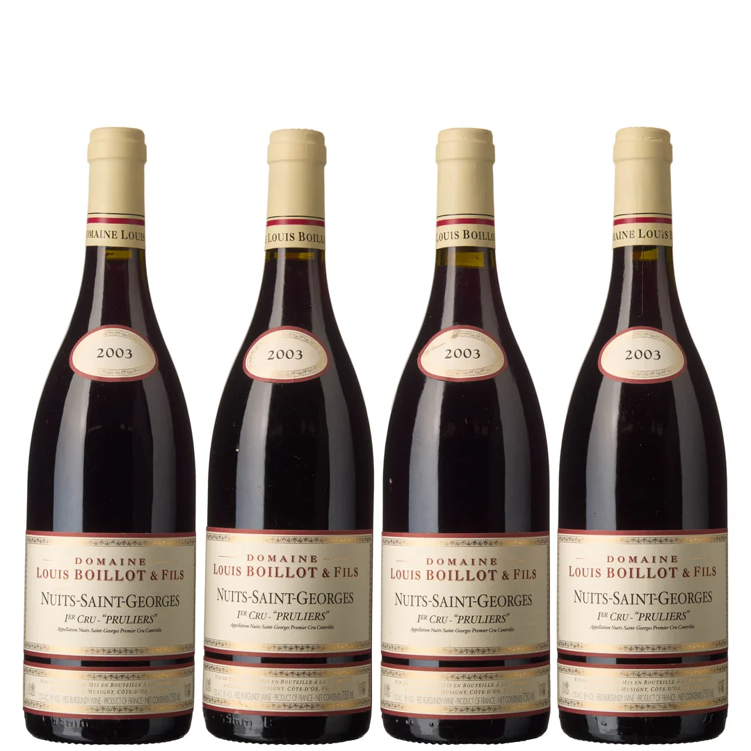 4 x Nuits-Saint-Georges 1er Cru Pruliers 2003, Louis Boillot & Fils — 4 x Nuits-Saint-Georges 1er Cru Pruliers 2003, Louis Boillot & Fils — Vin/Vin — Blomqvist