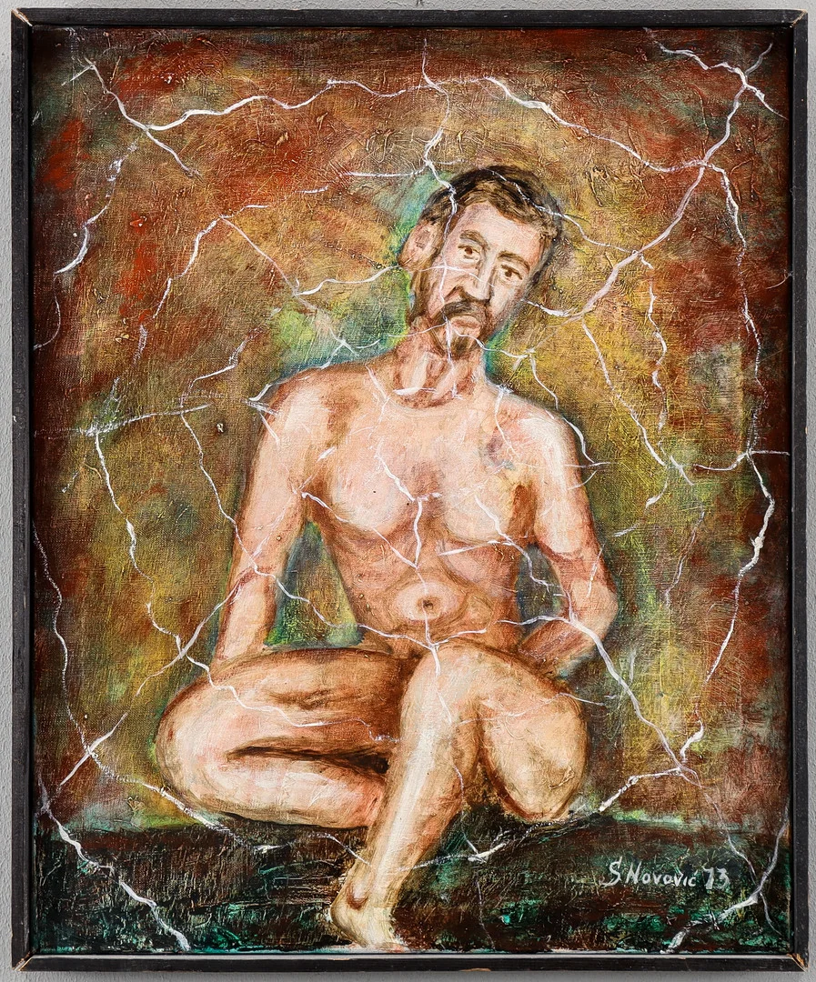 STRAHINJA NOVOVIC. Mansporträtt. — Paintings — Karlstad Hammarö Auktionsverk