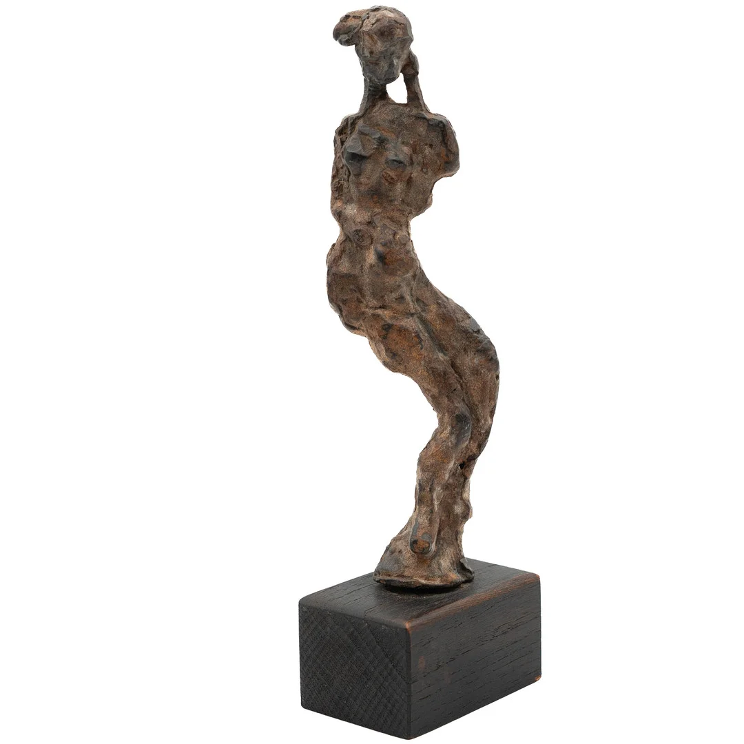 ALLAN JÄDERÅS. SKULPTUR, figurstudie, signerad, brons, trä. — Sculptures & Bronzes — Norrlands Auktionsverk