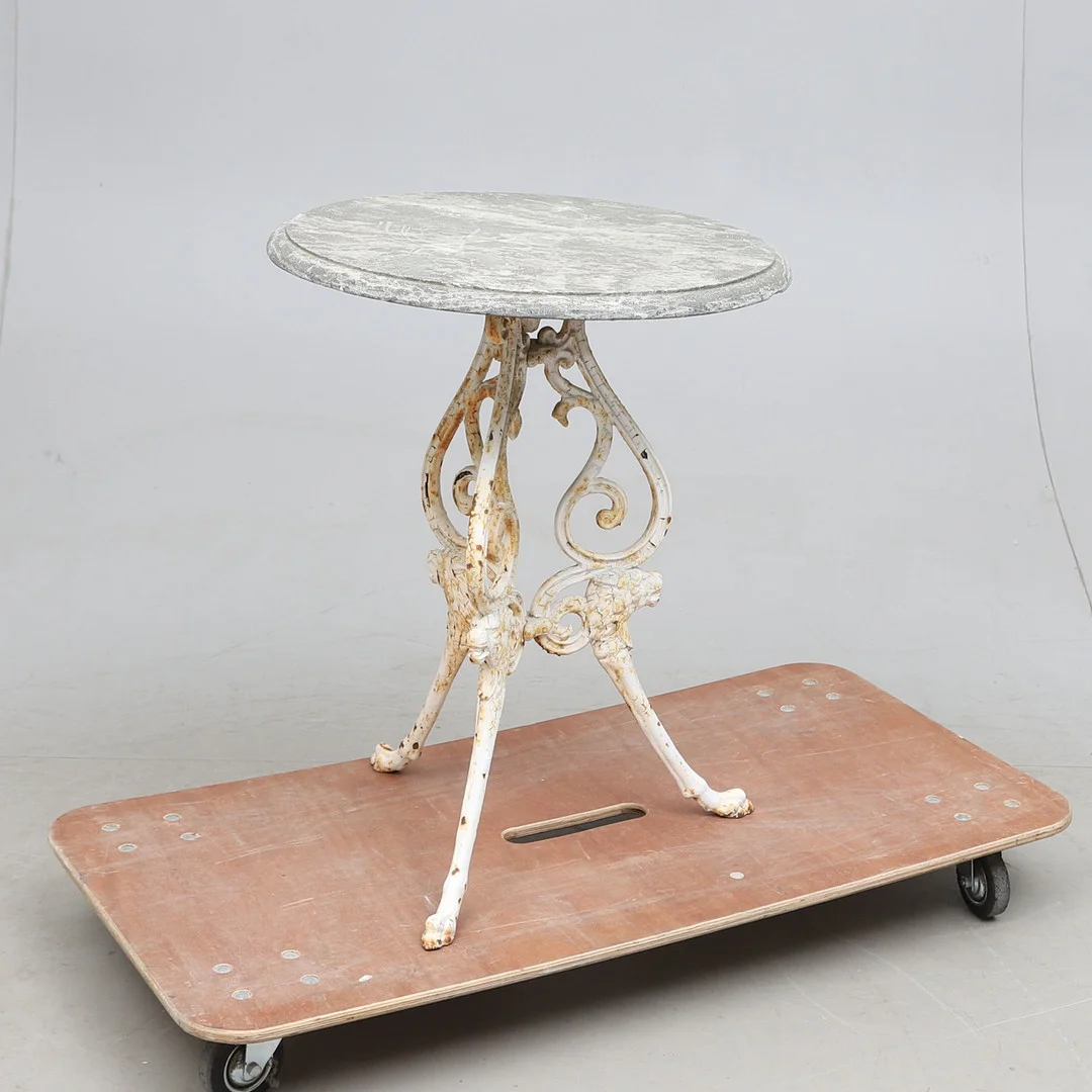 CAFÉBBORD, gjutjärn/marmor, 18-/1900-tal. — Garden — Gomér & Andersson Norrköping