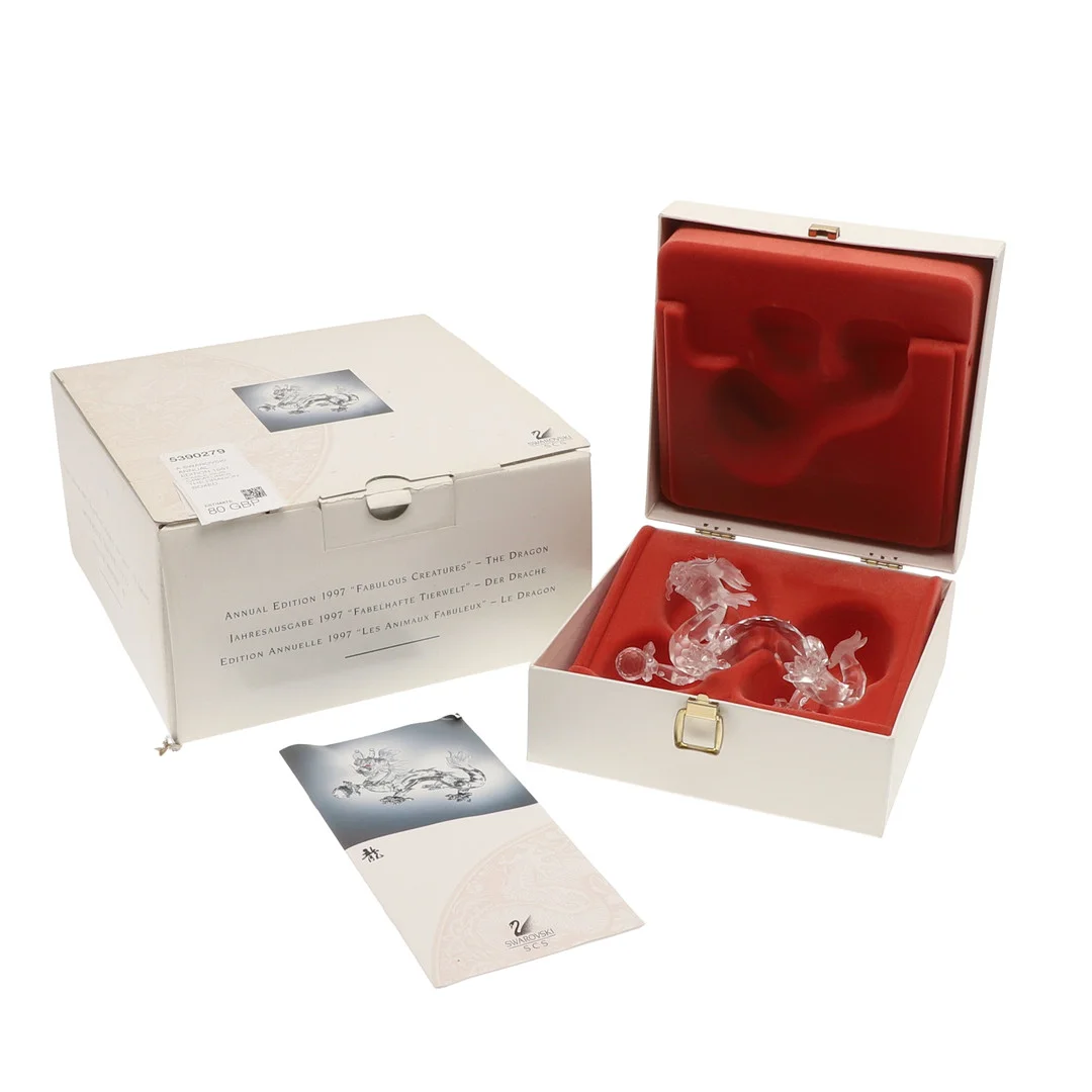 A SWAROVSKI CRYSTAL ANNUAL EDITION 1997 'FABULOUS CREATURES - THE DRAGON', BOXED. — Art glass — Lawrences Auctioneers