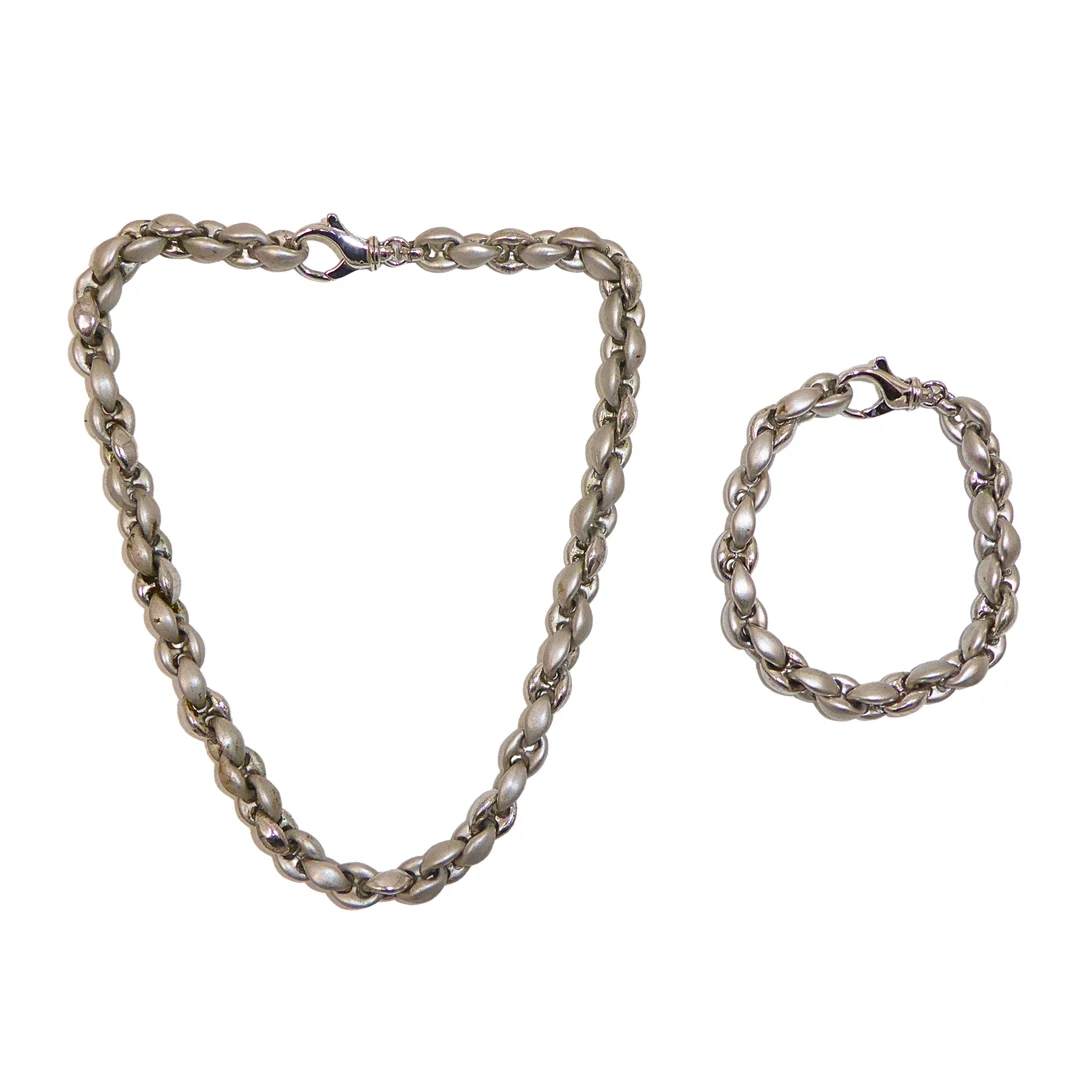 SCHWERE HALSKETTE UND ARMBAND. — Jewellery — Auktionshaus Stuber's Hammerschlag