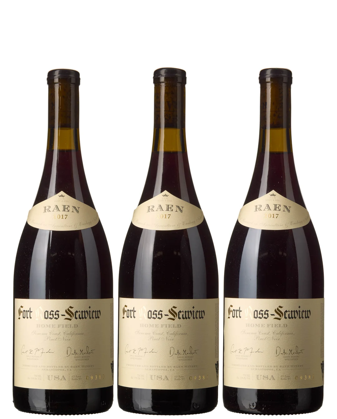 3 x Sonoma Coast Fort Ross-Seaview Home Field Pinot Noir 2017, Raen — 3 x Sonoma Coast Fort Ross-Seaview Home Field Pinot Noir 2017, Raen — Vin/Vin — Blomqvist