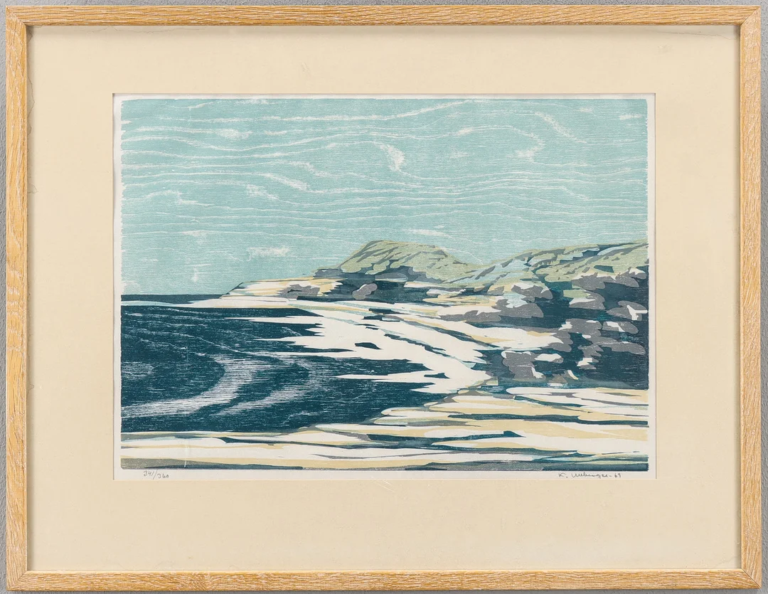 KURT ULLBERGER. "Mot Kettelvik" motiv från Gotland. — Engravings & Prints — Karlstad Hammarö Auktionsverk