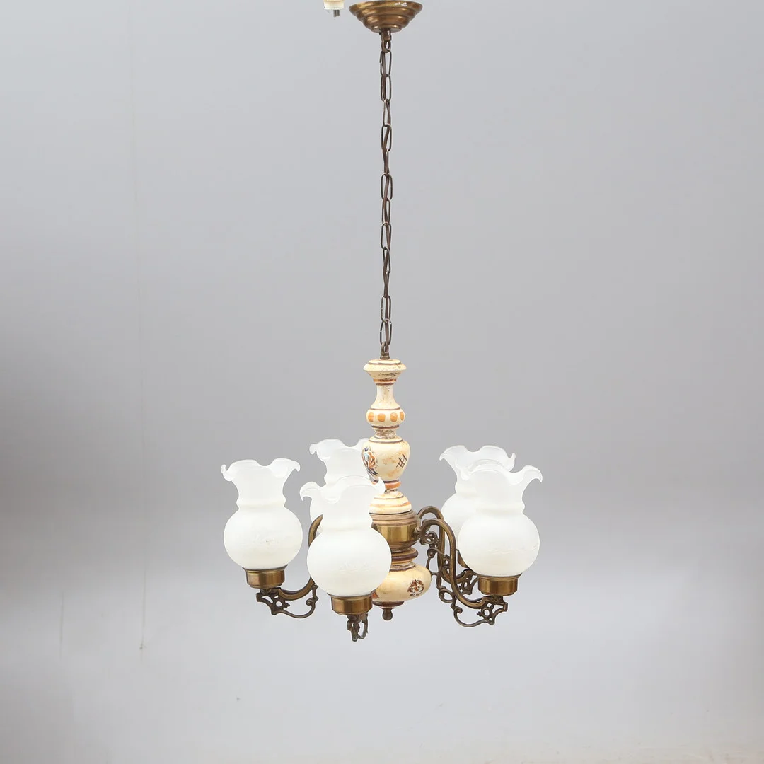 TAKLAMPA, glas/metall, 1900-tal. — Ceiling lights — Kalmar Auktionsverk