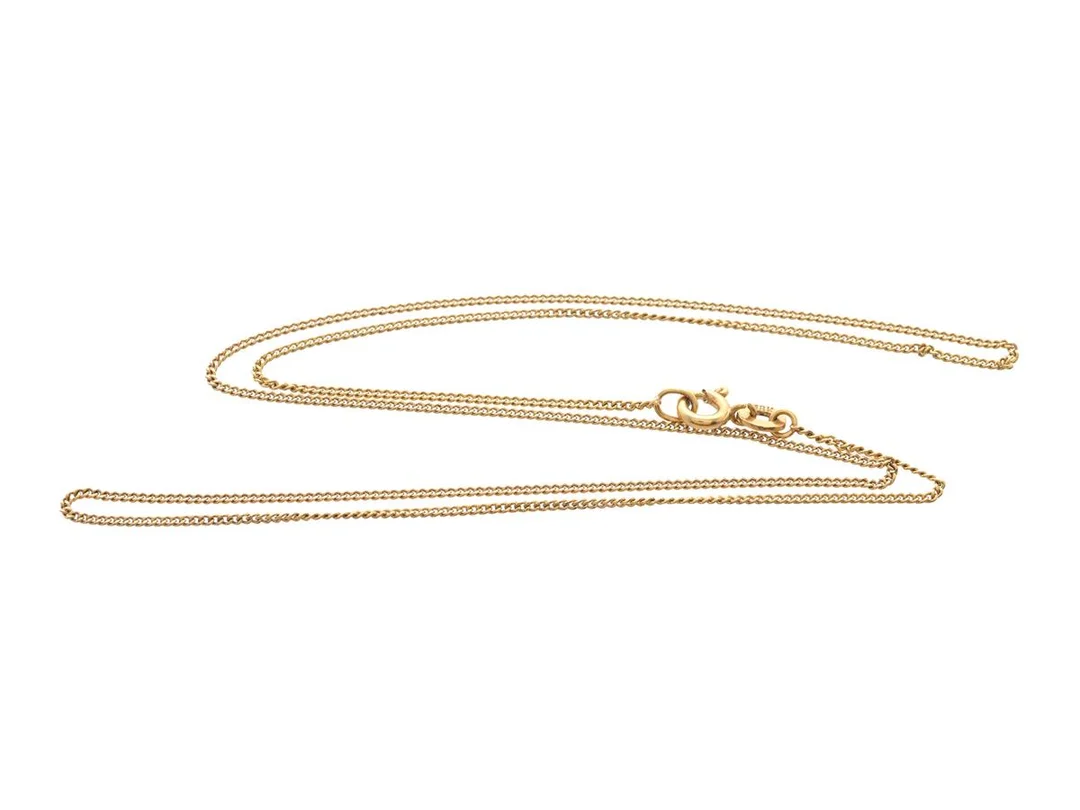 HALSKEDJA, 18K guld, pansarlänk, längd 43 cm, vikt 2,1 g. — Smycken/Halskedja — Kaplans