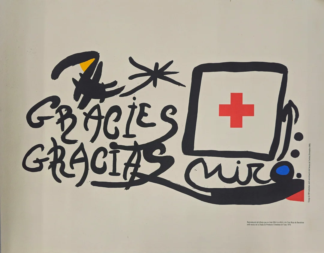 JOAN MIRÓ. CRUZ ROJA. 1974. EDICIÓN LIMITADA 500 UDS. — Engravings & Prints — Barcelona Auctions