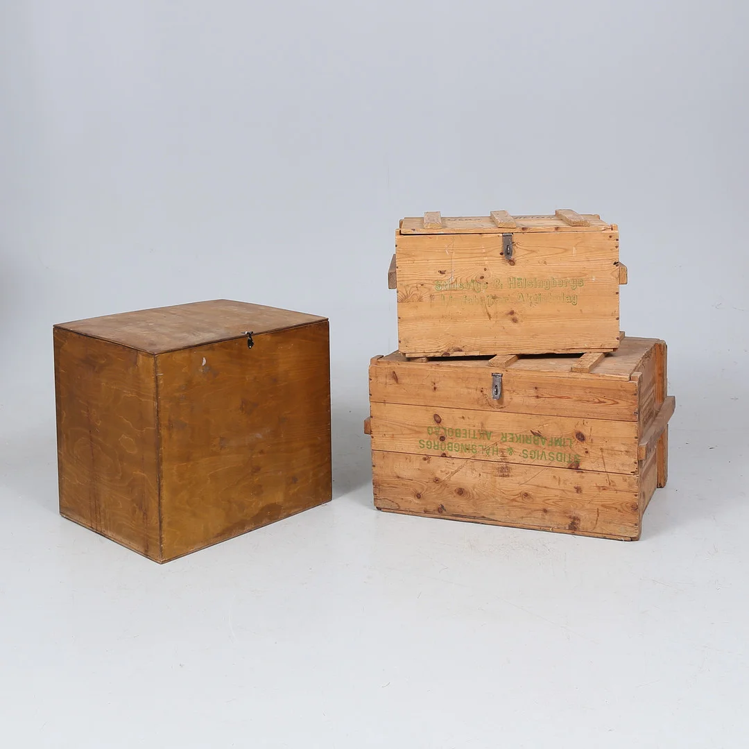 LÅDOR, 3 st, trä. — Miscellaneous — Gomér & Andersson Linköping