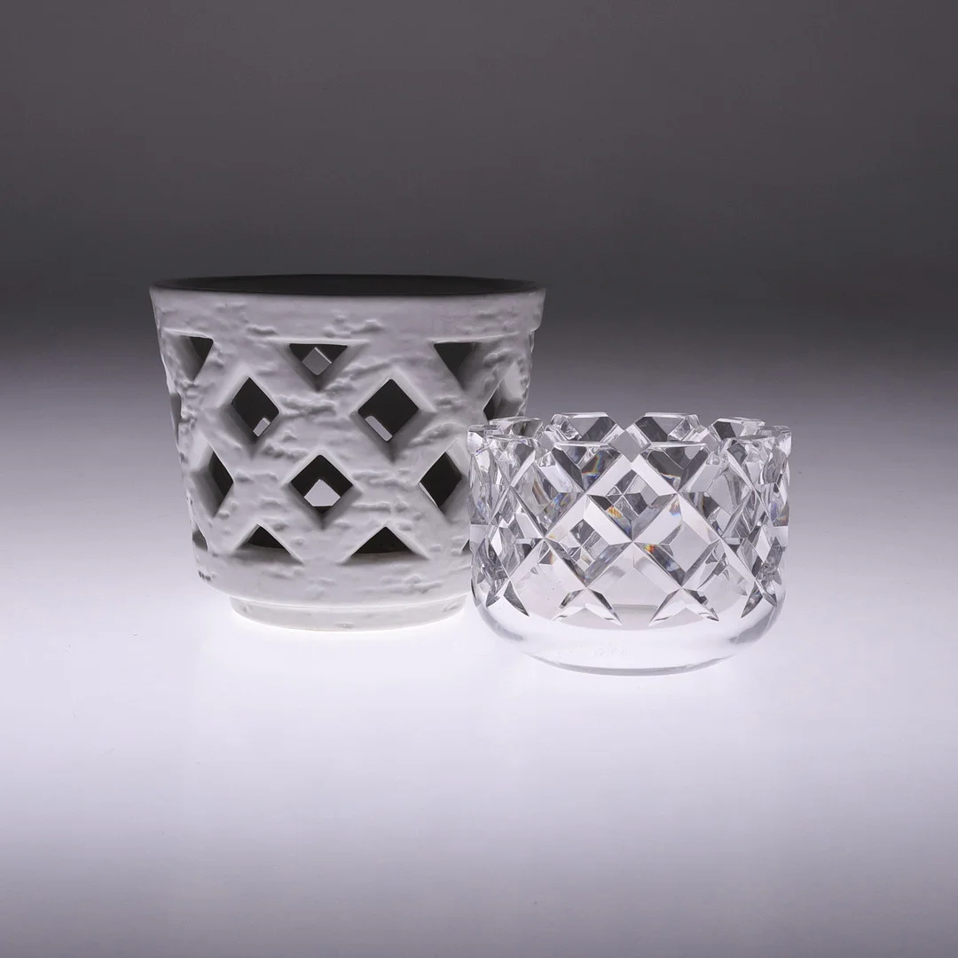 SKÅL, glas, Gunnar Cyrén, Sofiero samt YTTERFODER, chamotte, Gunnar Nylund, Rörstrand. — European — Gomér & Andersson Linköping