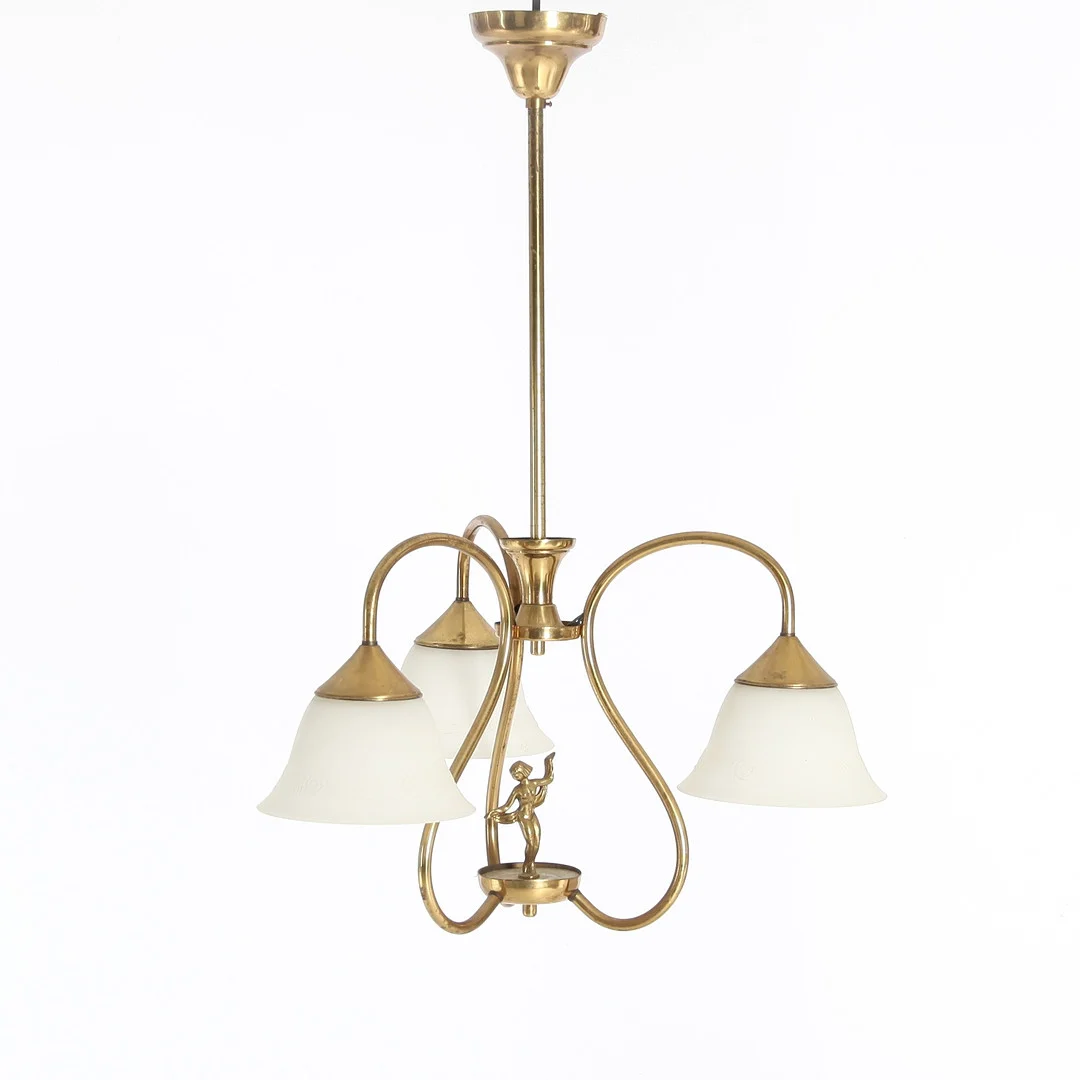TAKPENDEL, mässing, 1900-talets andra hälft. — Ceiling lights — Auktionsverket Engelholm