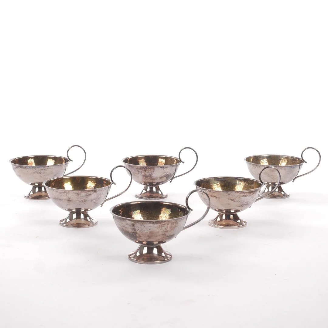 PUNSCHKOPPAR, 6 st silver, K&EC, 1960-tal. — Silver — Auktionsfirma Kenneth Svensson i Kalmar