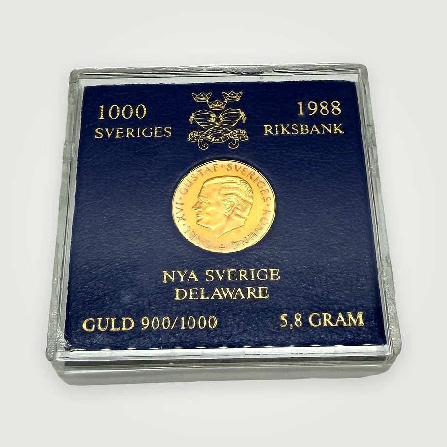 GULDMYNT, 1000-kronor, 900/1000, 1988. — Coins & Banknotes — Auktionshuset STO Bohuslän