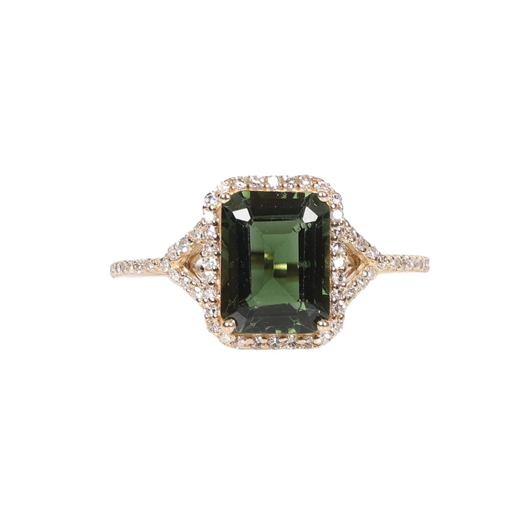 CERTIFICATED TOURMALINE AND DIAMOND DRESS RING. — Rings — Bishop & Miller