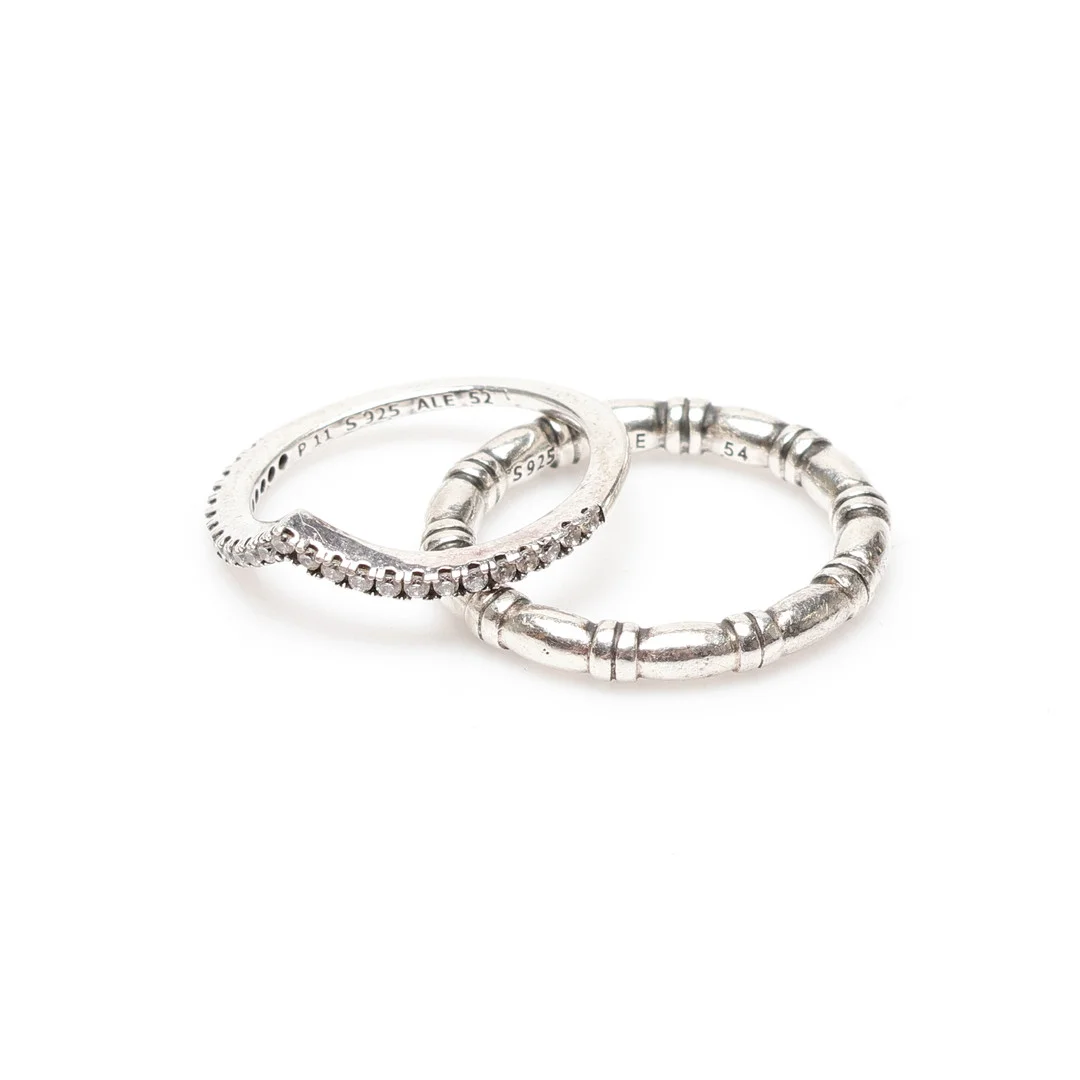 RINGAR, 2st, sterlingsilver, Pandora. Vikt ca 5gram. — Rings — Gomér & Andersson Linköping