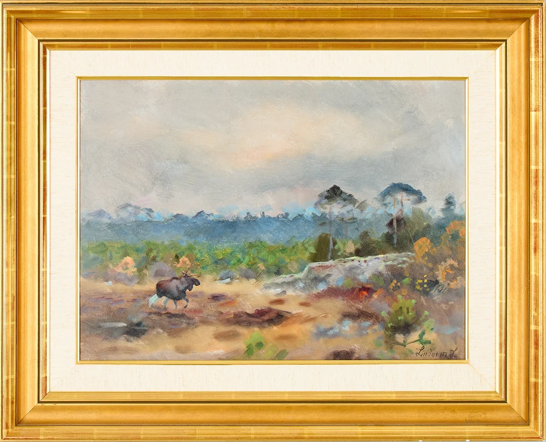 LINDORM LILJEFORS. Älg på kalhygge. — Paintings — Uppsala Auktionskammare