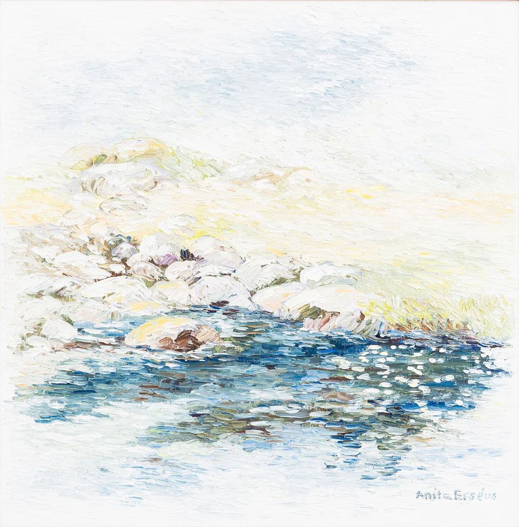 ANITA ERSÉUS. Stenstrand, olja på duk, signerad. — Paintings — Auktionshuset Kolonn
