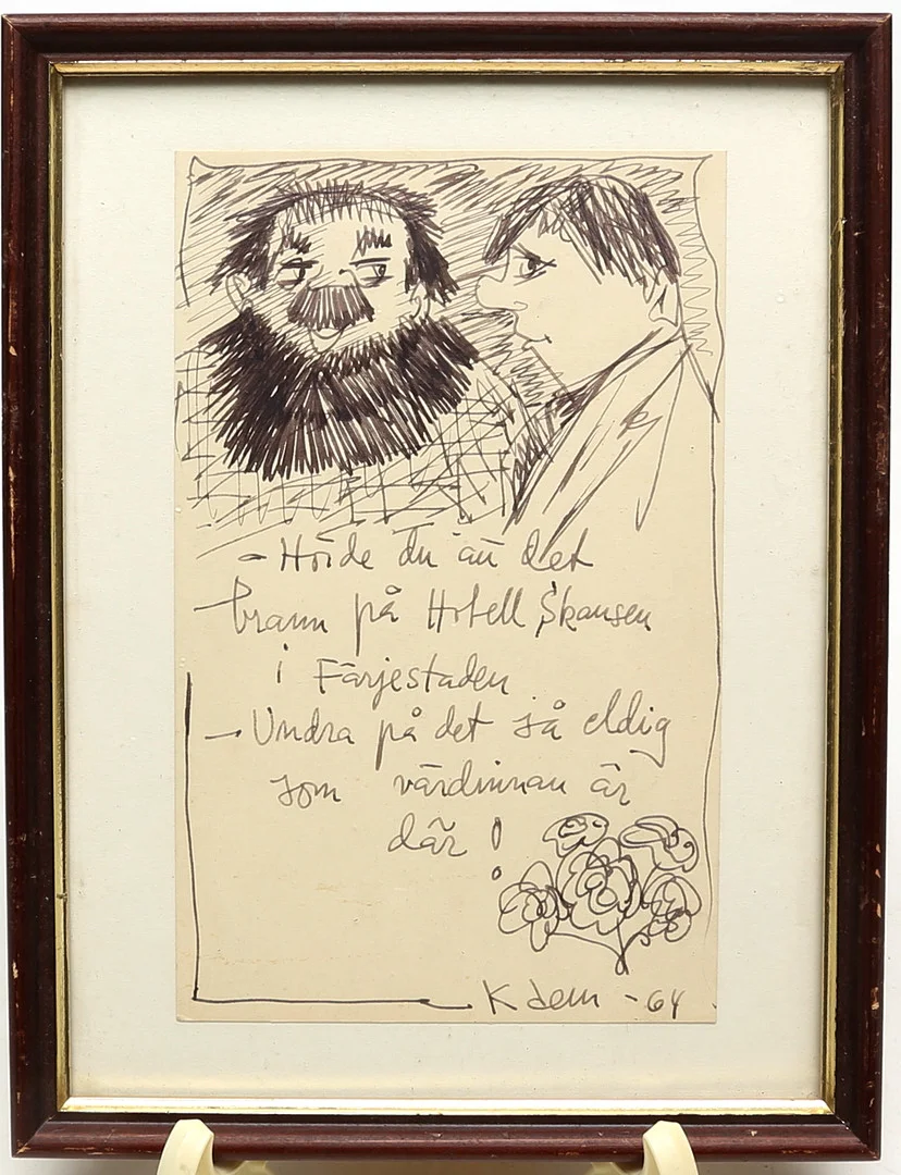 KAR DE MUMMA. TECKNING, signerad. — Drawings — Kalmar Auktionsverk