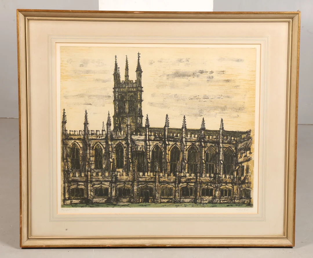 RICHARD BEER, PENCIL SIGNED LIMITED EDITION PRINT, MAGDALEN COLLEGE. — Engravings & Prints — Bishop & Miller