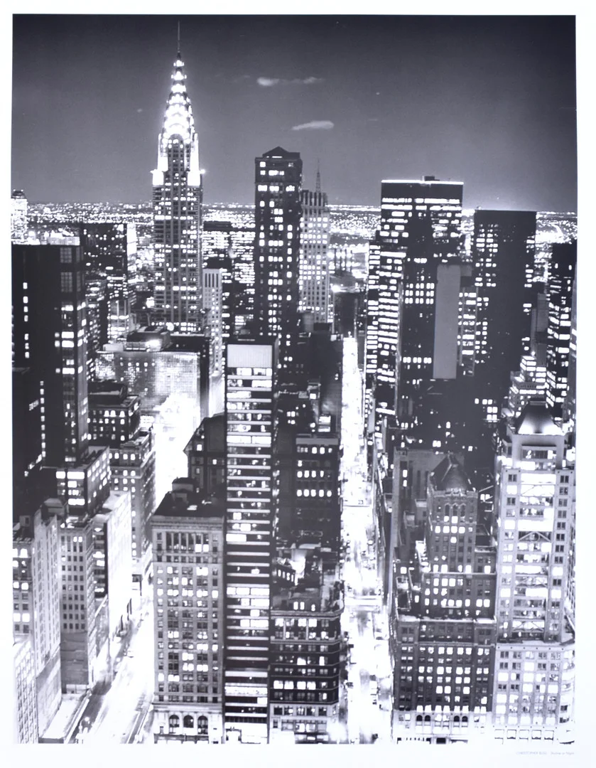 CHRISTOPHER BLISS. offset, "Skyline at Night". — Photography — Halmstads Auktionskammare