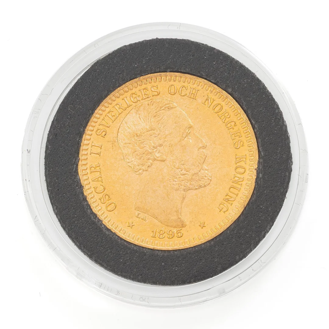 Guldmynt, Sverige, Oskar II 20 kronor, 1895. — Militaria/Mynt — Bukowskis