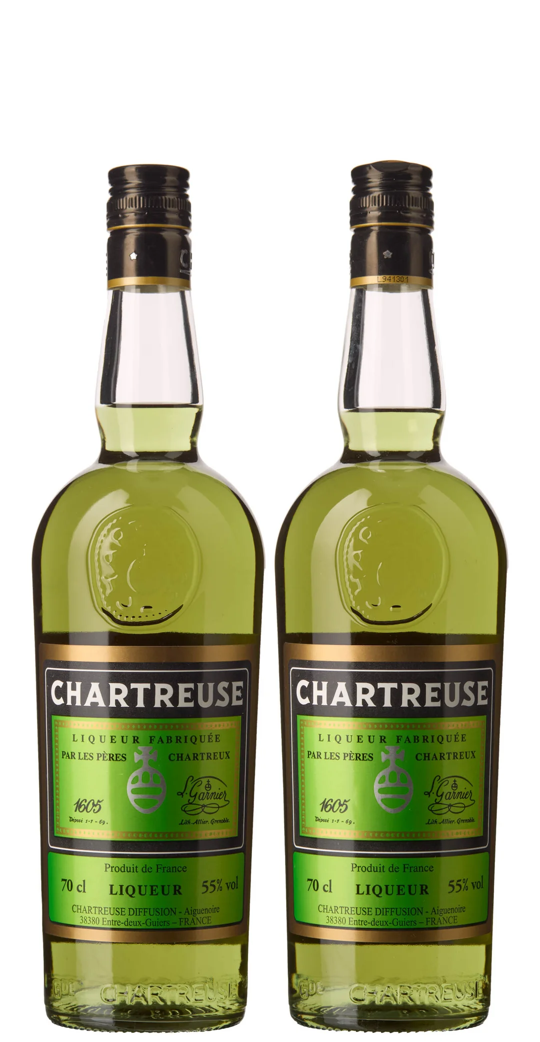 2 x Peres Chartreux Liqueur Chartreuse Verte Mise 2025 — 2 x Peres Chartreux Liqueur Chartreuse Verte Mise 2025 — Vin/Brennevin — Blomqvist
