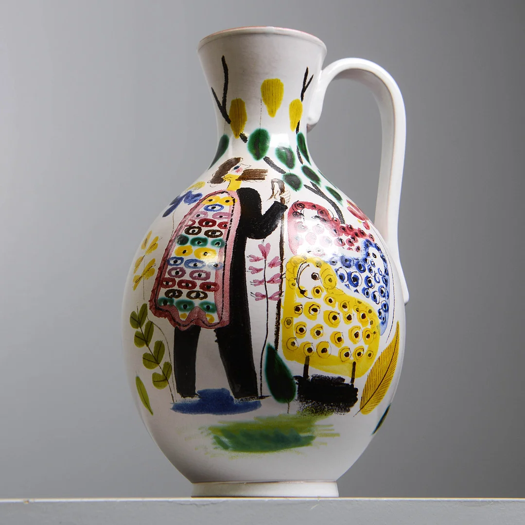 STIG LINDBERG. Hänkelvas, fajans, Studiohanden, Gustavsberg, tidigt 1940-tal. — European — Formstad Auktioner