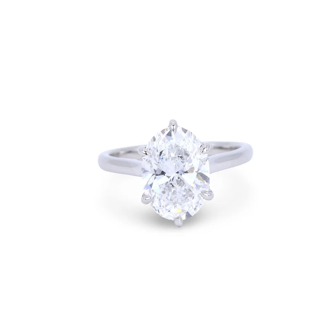 PLATINUM 3.2CT LAB DIAMOND RING. — Rings — Chalkwell Auctions
