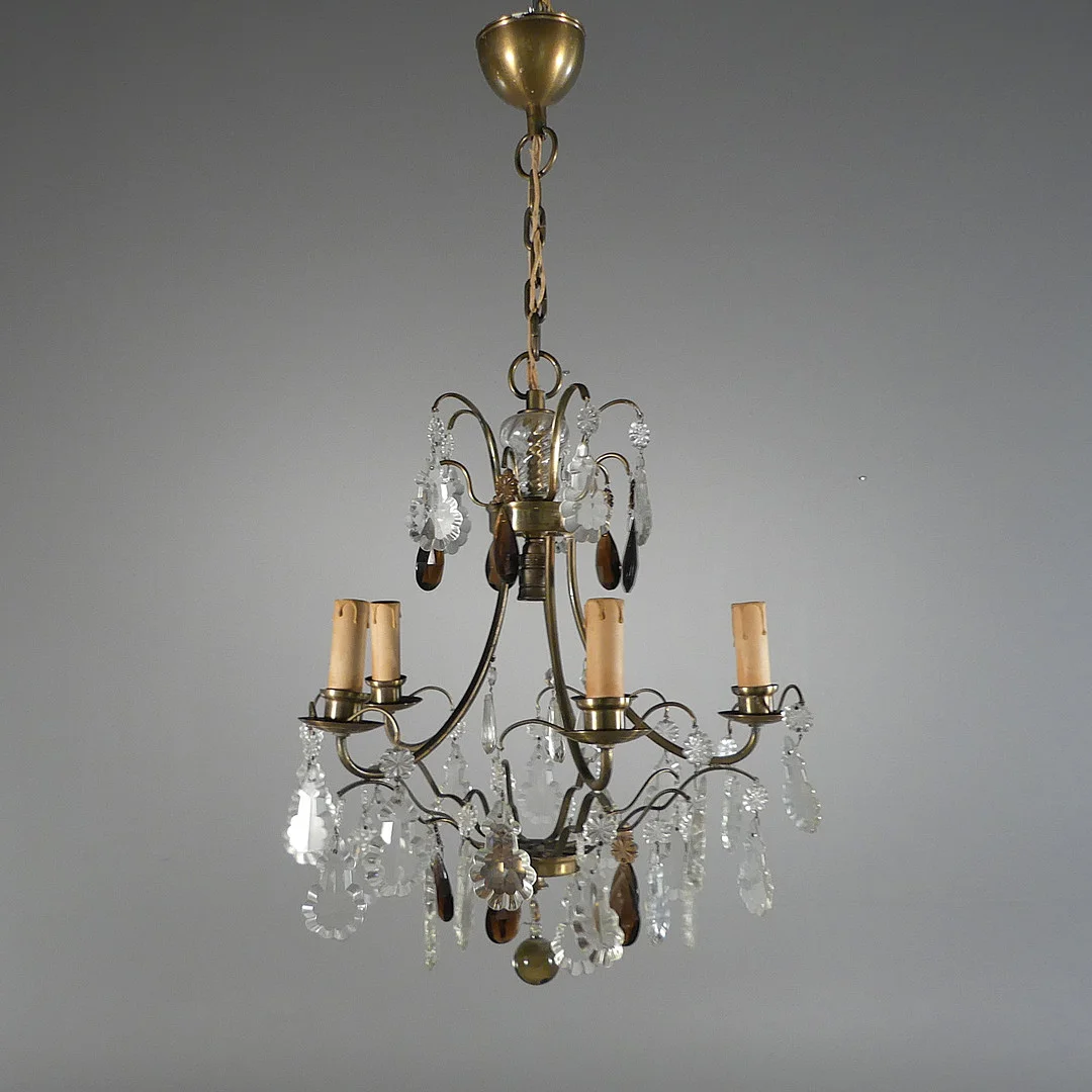 LJUSKRONA med prismor. — Ceiling lights — Lysekils Auktionsbyrå