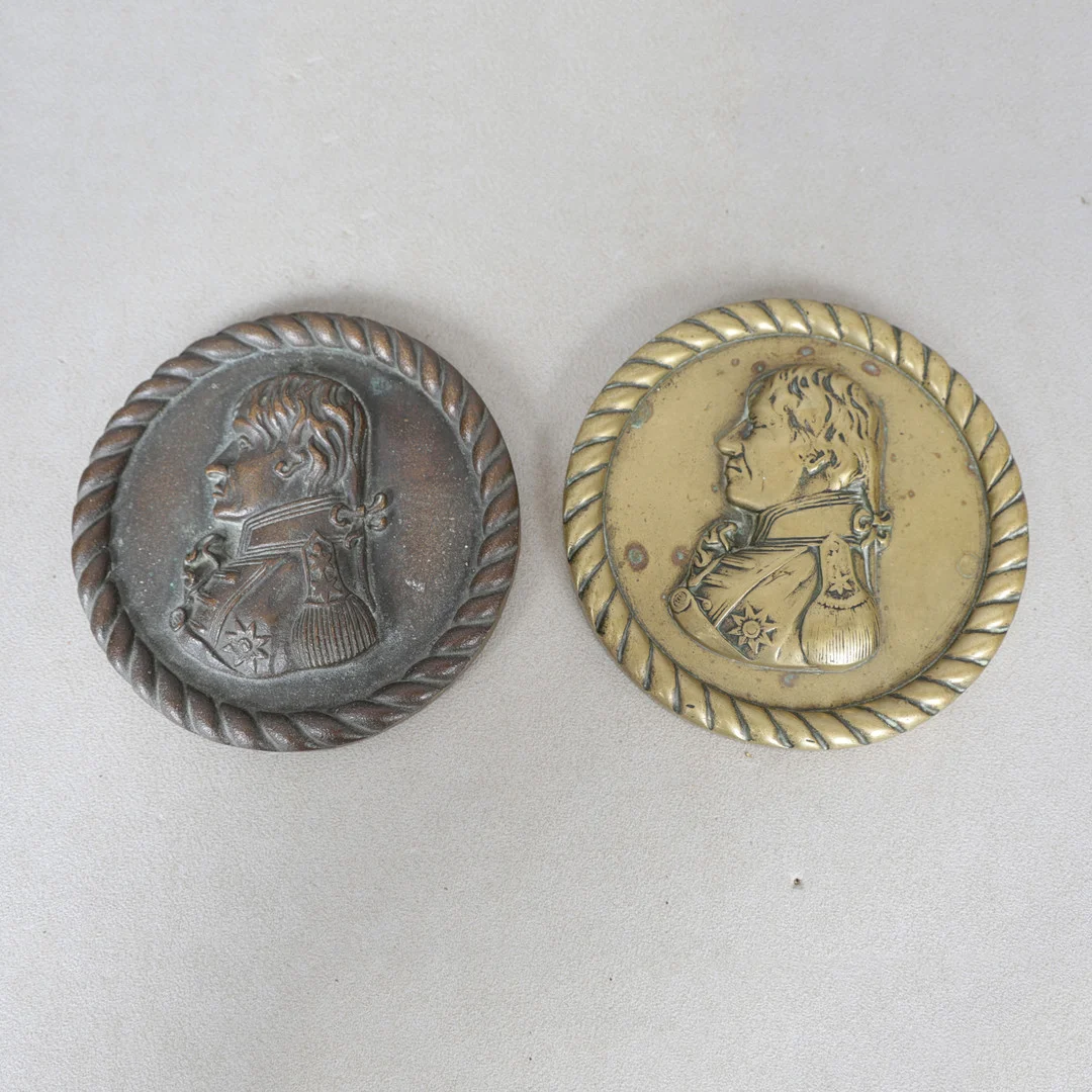 TWO EARLY 20TH CENTURY BRASS PLAQUES OF THE DUKE OF WELLINGTON (2). — Pewter, Brass & Copper — Bishop & Miller