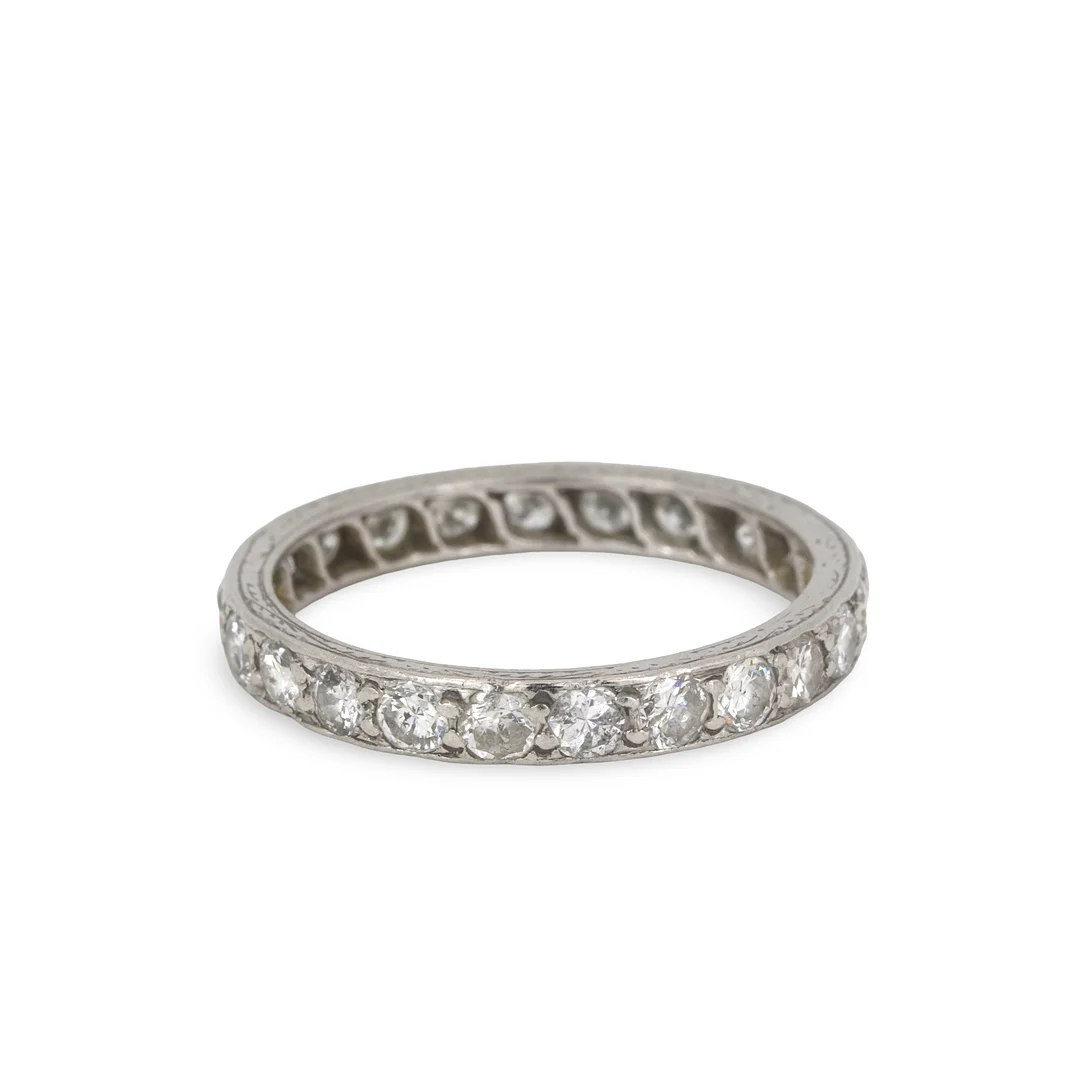 1CT PLATINUM DIAMOND FULL ETERNITY RING. — Rings — Chalkwell Auctions