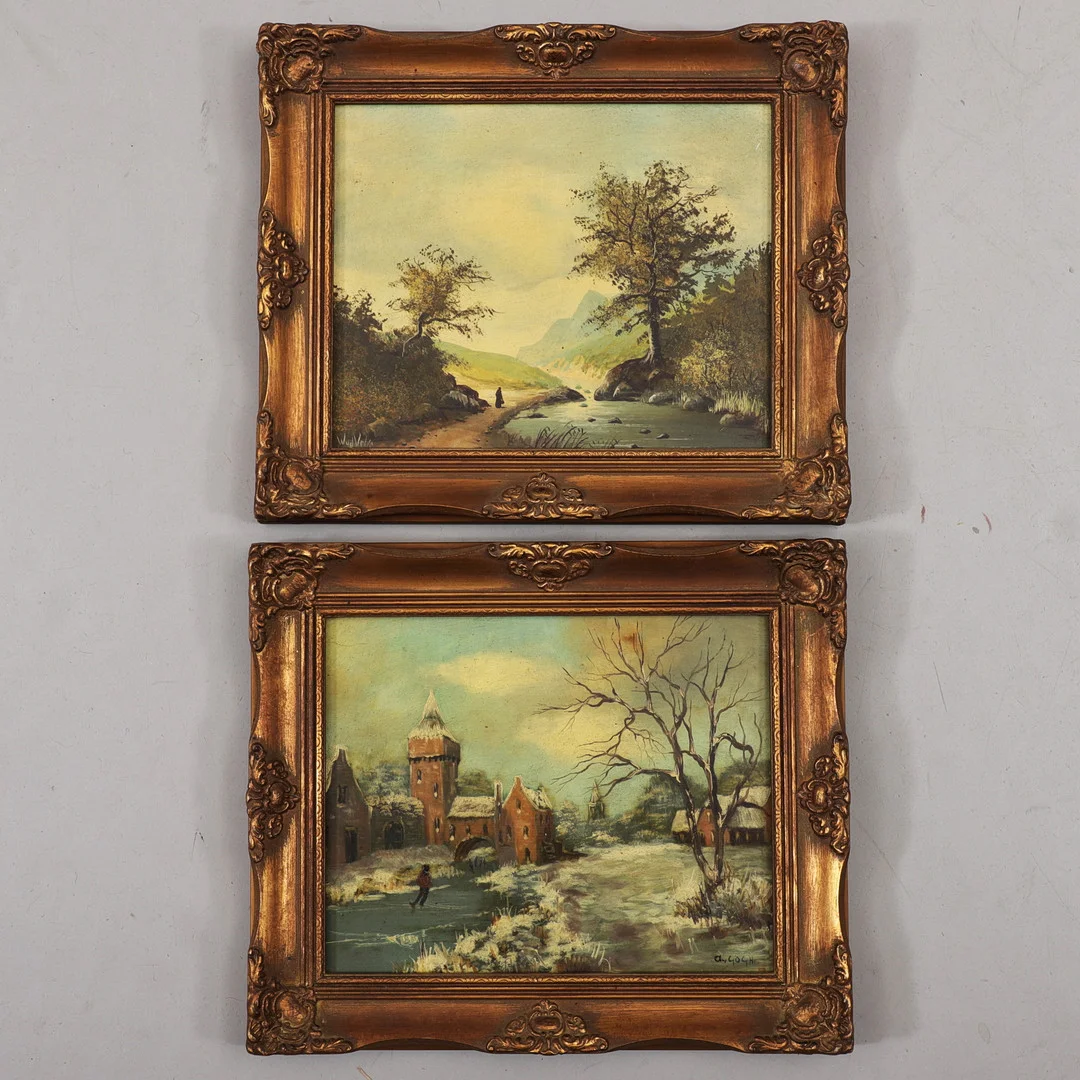 ALBERT v. GOGH. Oljemålningar, 2 st, signerade. — Paintings — Växjö Auktionskammare