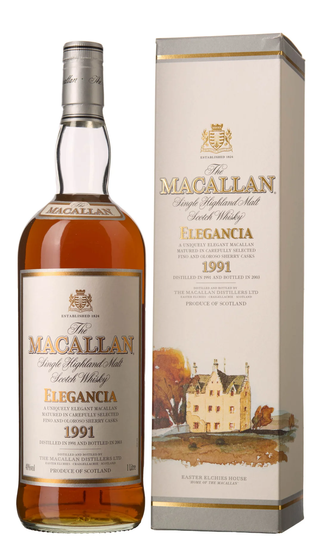 1 x 1 l The Macallan Single Highland Malt Scotch Whisky Elegancia 1991 Bottled in 2003 (OCB) — 1 x 1 l The Macallan Single Highland Malt Scotch Whisky Elegancia 1991 Bottled in 2003 (OCB) — Vin/Brennevin — Blomqvist