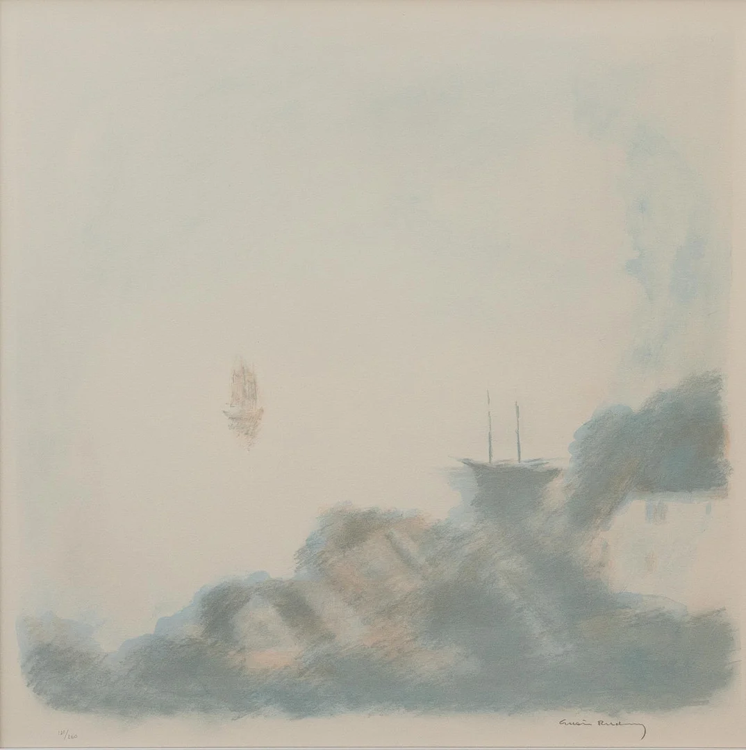 GUSTAV RUDBERG. Motiv från Ven, litografi nr 21/260, signerad. — Engravings & Prints — Garpenhus Auktioner