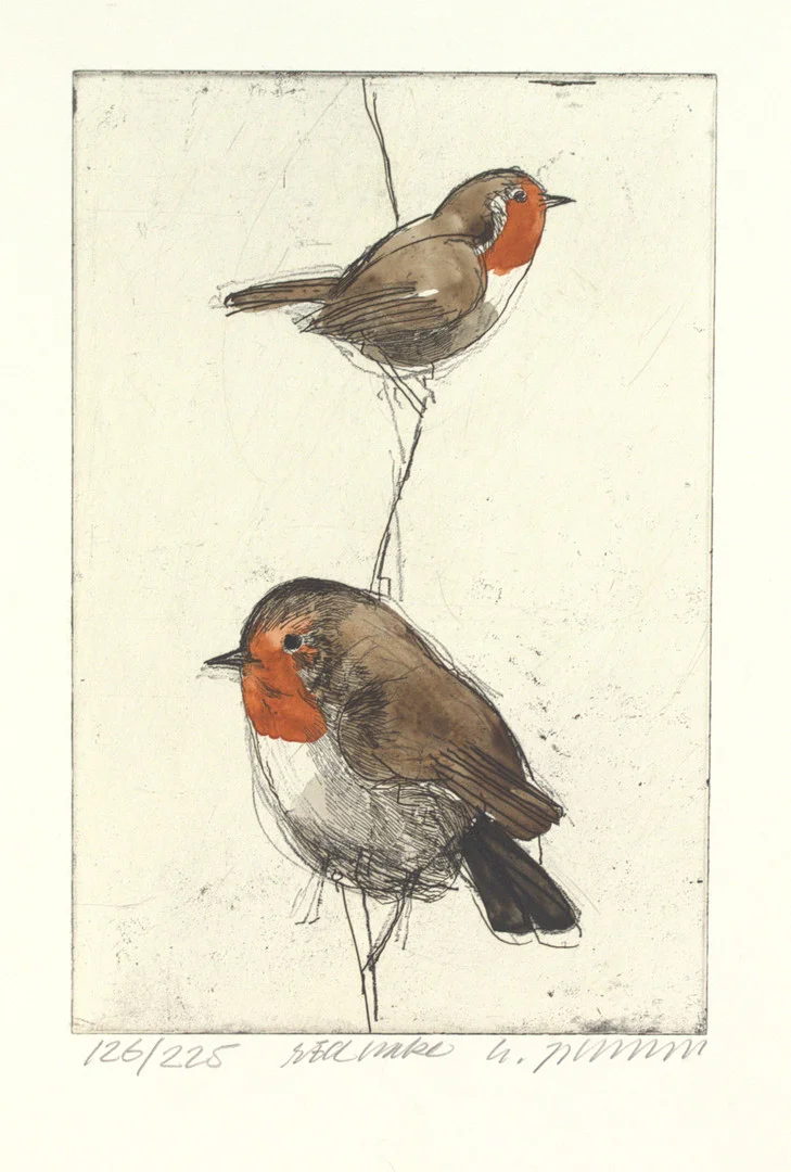 LARS JOHANSSON. "Rödhake", litografi, numrerad 126/225, signerad. — Engravings & Prints — Höganäs Auktionsverk