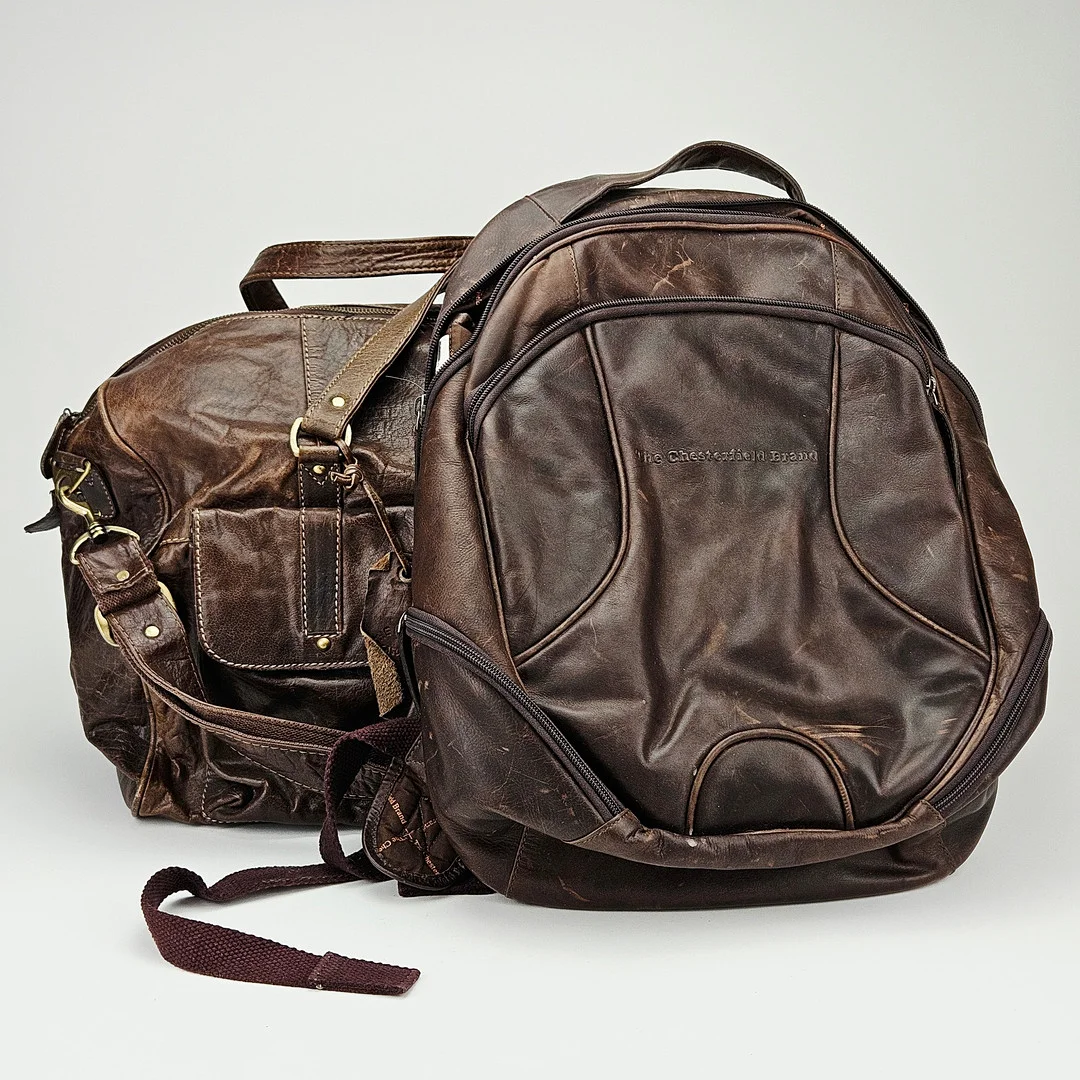 RYGGSÄCK, skinn, The Chesterfield Brand, WEEKENDBAG, skinn, The Monte. — Vintage & Designer Fashion — Auktionshuset Thörner & Ek